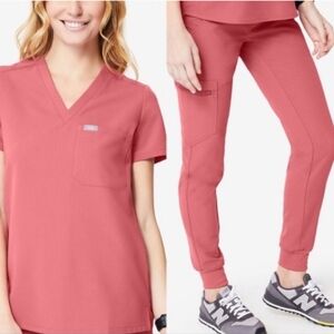 Figs Women's Top in Coral Pink